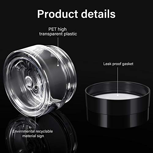 Patelai 4 Pcs Plastic Jars with Lids, Black, 4 oz, Wide Mouth - color: Black, size: 4 oz