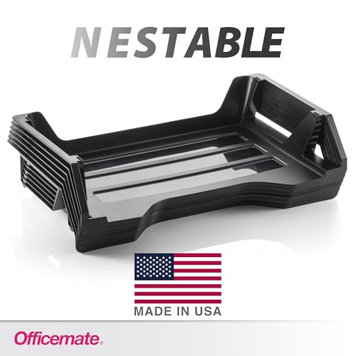 Officemate Recycled Desk Tray,Side Load,15 1/8 x 8 7/8 x 15,Letter/A4, (26212),6 Count (Pack of 4) - size: 15.6" x 5" x 10.4" (Pack of 4)