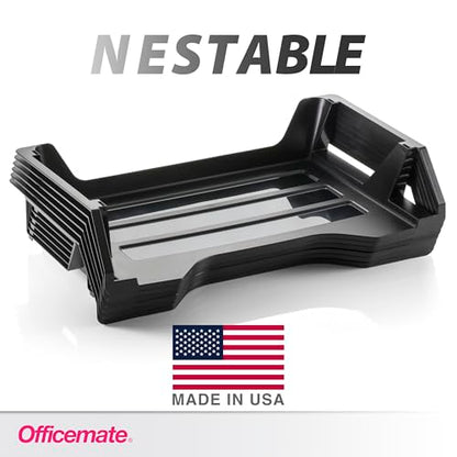 Officemate Recycled Desk Tray,Side Load,15 1/8 x 8 7/8 x 15,Letter/A4, (26212),6 Count (Pack of 4) - size: 15.6" x 5" x 10.4" (Pack of 4)