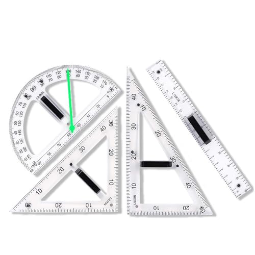 Math Ruler Magnetic Classroom Math Geometry Tool Set Enhances Classroom Learning, Easily Mounts to Blackboard Protractor Measuring Ruler Triangle Ruler (Tp2pc) - size: Tp2pc