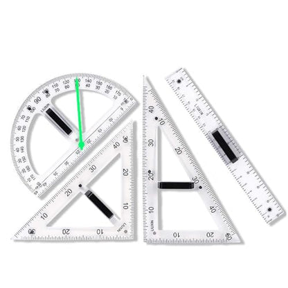 Math Ruler Magnetic Classroom Math Geometry Tool Set Enhances Classroom Learning, Easily Mounts to Blackboard Protractor Measuring Ruler Triangle Ruler (Tp2pc) - size: Tp2pc