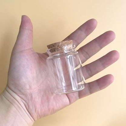4 pcs 75ml Small Glass Bottles with Cork Stopper,Decorative Bottle,Vials Jars,Cute Storage Jar,Wishing Bottle 47x60mm(1.85x2.36inch) - size: 47x60mm(1.85x2.36inch)
