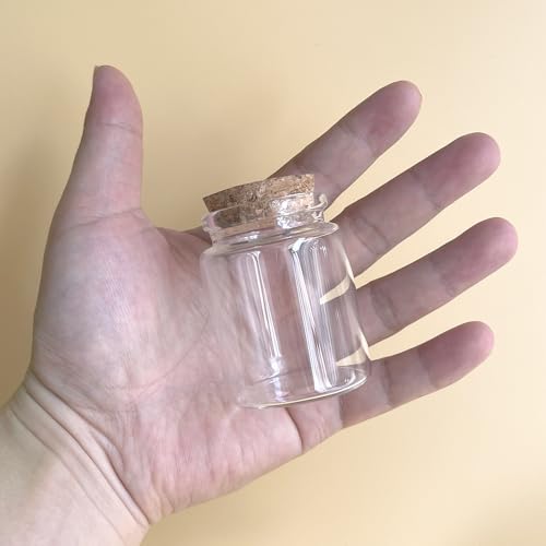 4 pcs 75ml Small Glass Bottles with Cork Stopper,Decorative Bottle,Vials Jars,Cute Storage Jar,Wishing Bottle 47x60mm(1.85x2.36inch) - size: 47x60mm(1.85x2.36inch)