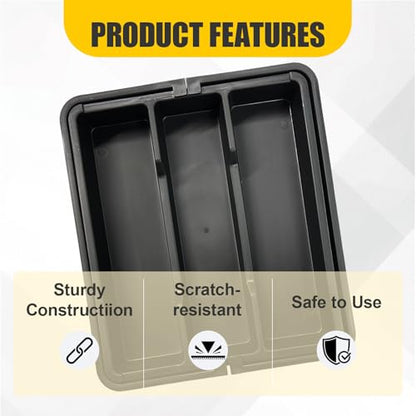 Tool Organizer Tray, 13"-22" Expandable Tools Box (Black)
