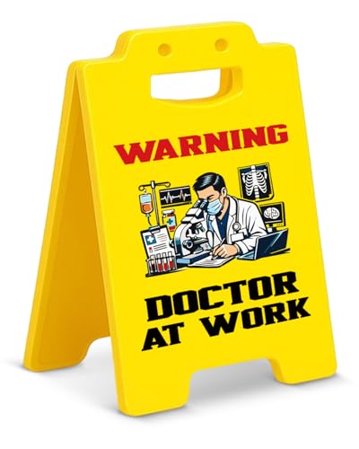 Funny Doctor Gifts Office Decor Warning Doctor at Work Desk Sign Gifts - color: Color-O