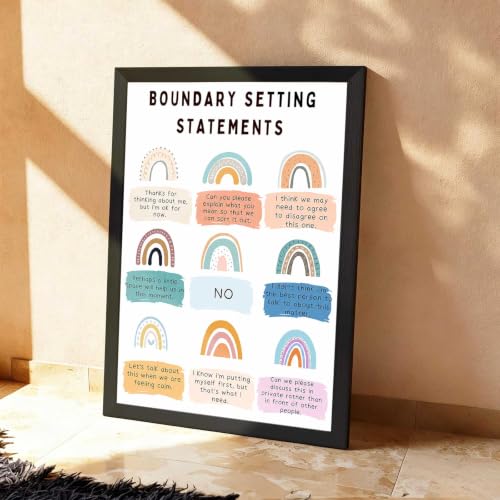 Boundaries Canvas Wall Art Rainbow Poster 16x20in Black Framed Flat - color: style 012, size: 16"L x 20"W