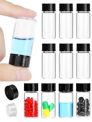 5ml Clear Small Glass Vials with Screw Caps for Essential Oil, 10 Pcs - size: 5ml-10pcs