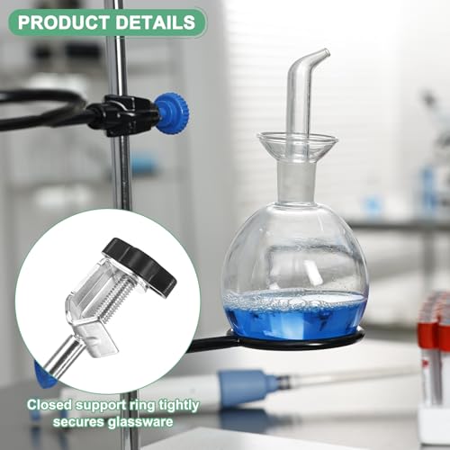 M METERXITY 2-Pack Laboratory Retort Support Ring Clamp 50mm 72mm OD Stainless Steel Closed Extension Ring Flask Clamp Burette Stand for Chemistry/Physics Lab Equipment Support Retort Ring - size: 50mm, 75mm