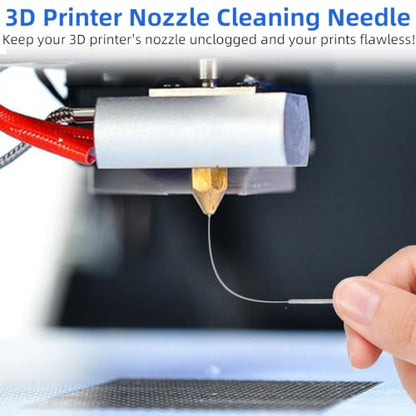 3D Printer Nozzle Cleaner Kit, 50Pcs 0.4mm Stainless Steel Cleaning Needles