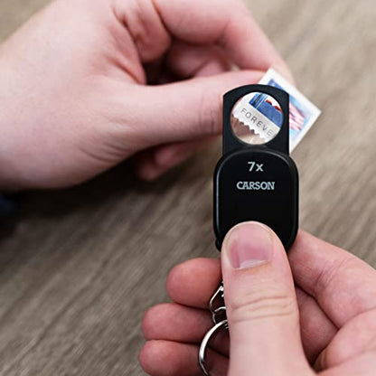 Carson Clip and View Pop-Up Retractable 7X Aspheric Keychain Magnifier (GN-70)