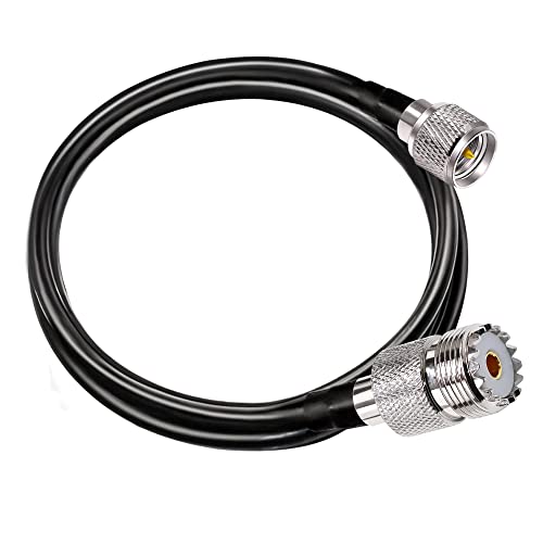 TUOLNK Mini UHF Male to UHF Female Extension Cable Mini Male Plug to SO239 PL259 Female Jack Coax Jumper Cable RG58 for CB Radio Antennas 3.3ft (1M) - size: 3.3ft