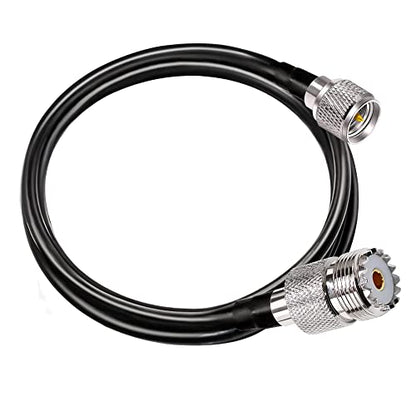 TUOLNK Mini UHF Male to UHF Female Extension Cable Mini Male Plug to SO239 PL259 Female Jack Coax Jumper Cable RG58 for CB Radio Antennas 3.3ft (1M) - size: 3.3ft