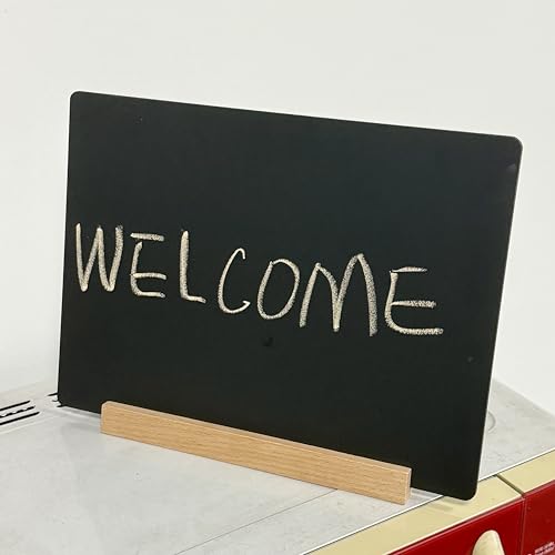 NEWNEWSHOW 1 Pack 8.7x12 Inch Tabletop Chalkboard with Wood Holder