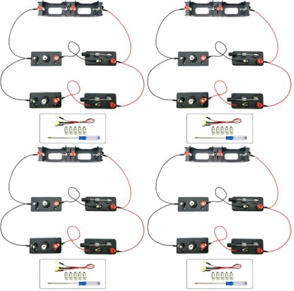 EUDAX School Labs Basic Electricity Discovery Circuit Kit for Introductory Electronics (Pack of 4) - size: 7.1 inches (Pack of 4)