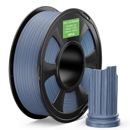 PLA+ 2.0 Filament 1.75mm 3D Printer Filament, Blue-Grey 1KG - color: 1kg*blue Grey