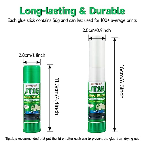 3D Printer Glue Sticks, 36 Grams Each PVP Solid Glue Sticks for Hot Bed Plate, Washable, Non-Toxic, Reduce Warping for PLA, ABS, PETG, Hips, TPU Filament on PEI, Glass, Aluminum, Buildtak Board, 3Pcs - size: 3 PCS