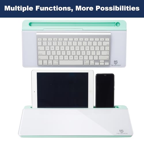 TSJ OFFICE Desktop Whiteboard Dry-Erase-Board - Computer Keyboard Stand White Board Surface Pad with Drawer, Desk Organizers with Accessories for Office, Home, School Supplies - Green - color: Green