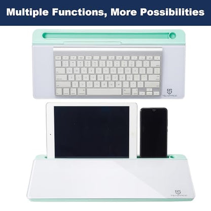 TSJ OFFICE Desktop Whiteboard Dry-Erase-Board - Computer Keyboard Stand White Board Surface Pad with Drawer, Desk Organizers with Accessories for Office, Home, School Supplies - Green - color: Green