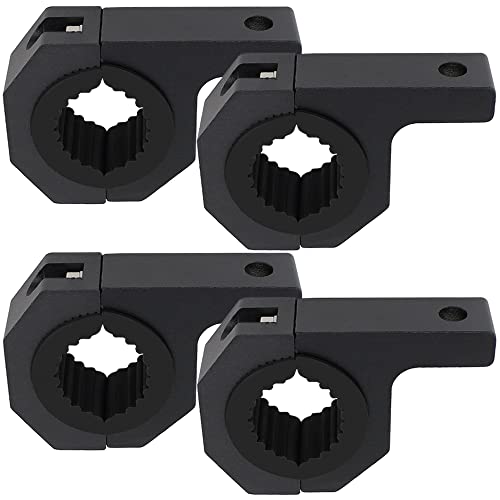 Universal Bull Bar Clamp Mounting Kit-4PCS Heavy Duty LED Light Bar Brackets for 1.38"/1.5"/1.57"/1.77"/1.97" Tubes, Fits Roof Roll Cage, Bumper, Off-Road Driving Lights - size: 4pcs Standard