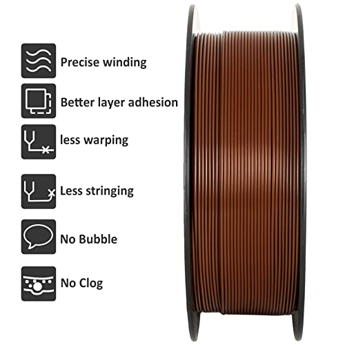 Geeetech 3D Printer PLA Filament 1.75mm Brown, 1KG - color: 1kg Pla New Brown