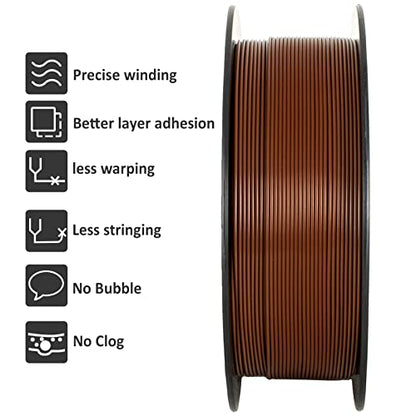 Geeetech 3D Printer PLA Filament 1.75mm Brown, 1KG - color: 1kg Pla New Brown