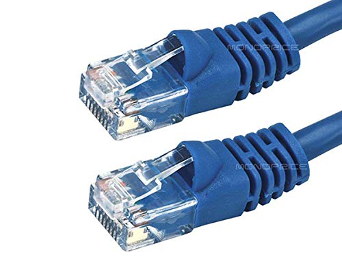 Monoprice 10FT 24AWG Cat5e 350MHz UTP Ethernet Bare Copper Network Cable - Blue - color: Blue, size: 10 Feet