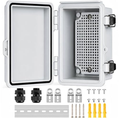 IP67 ABS Outdoor Electrical Junction Box Waterproof with Aluminum DIN Rail - color: Grey, size: 5.9"×3.9"×2.8"
