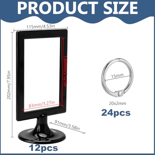 12pcs Mini Anchor Chart Holder Card Stand Double Sided Learning Card Paper Organization Interactive Display for 4 x 6 Inches Cards Classroom Teaching Holding Alphabet Vocabulary(Black) - color: Black