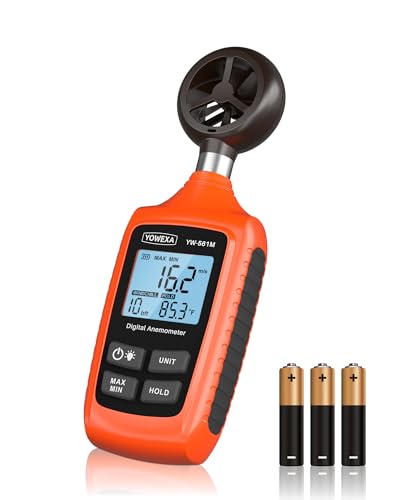 Anemometer with Backlit for HVAC, Drone, Sailing, Outdoor Activities - color: Orange