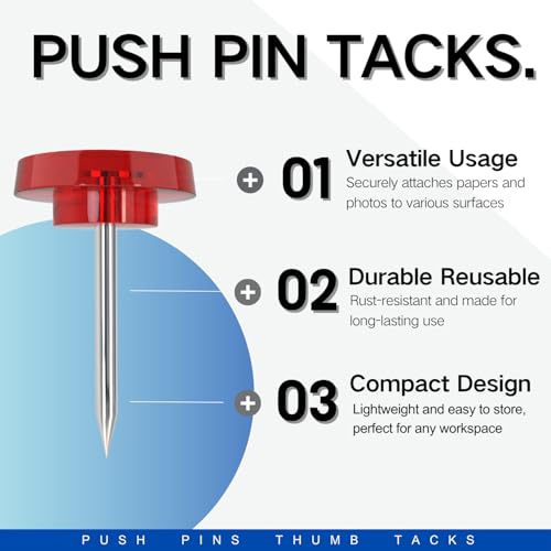 150PCS Colored Thumb Tacks for wall Push pins thumbtacks for Hanging - color: Clear Colored