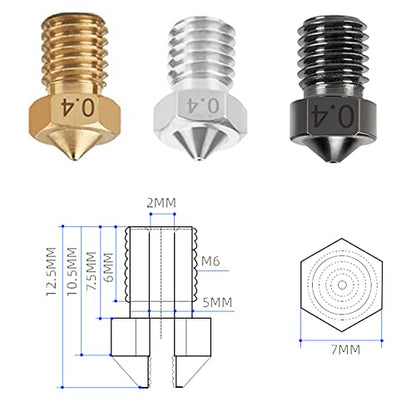 15PCS Nozzles Kit for Anycubic Koba, 3D Printer Parts 5PCS Hardened Steel + 5PCS Stainless Steel + 5PCS Brass 0.4mm Nozzles Kit for Mega S, Mega X, Kobra Neo, Kobra Go - style: Mega Brass+Harden Steel+Stainless steel - 0.4mm