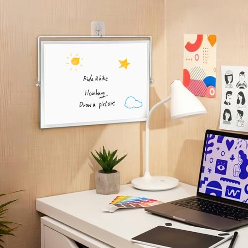Desktop Whiteboard with Stand, 16" x 12" Double-Sided Dry Erase Board with Stand, Portable Stand White Board for Office, Home, Kitchen - size: 12"W x 16"H