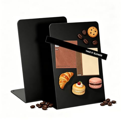 2 Pack Magnetic Bulletin Board,Metal Magnetic Bulletin Board,Tabletop Memo Display Board,Magnet Display Stand for Office Home Kitchen School (Black, 7.9 x 5.3 Inch) - color: Black, size: 7.9 x 5.3 Inch