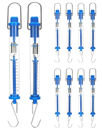 QWORK Spring Scale, 10 Pack 20N Transparent Spring Balance Hanging Tube Spring Scale