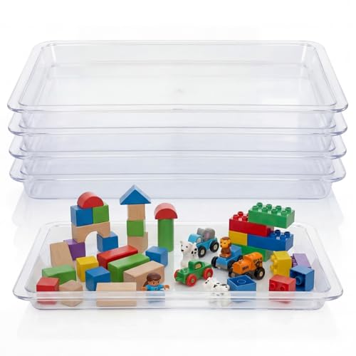 Remerry 4 Pcs Art Craft Tray for Kid, 13.4 x 10 Inch, Clear - color: Clear, size: 13.4 x 10 Inch