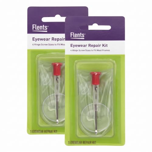 FlentsEyeglass Repair Tool Kit with Small Screwdriver, EyeglassScrews, Magnifying Glass, & Storage Pouch, UniversalEyeglass Repair Kit for Fixing Broken Reading Glasses, & Sunglasses (Pack of 2) - size: Pack of 2