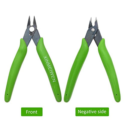 10Pack Wire Cutters Precision Electronic Flush Cutters Mini Cutting Pliers for Ultra-fine Cutting Needs (Grass Green) - color: Grass Green, size: 10Pack