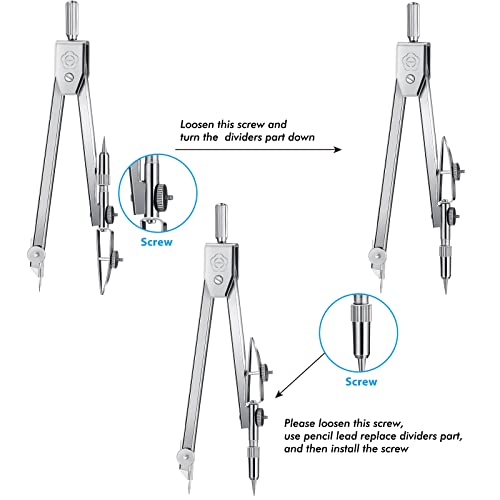 Zonon 3 Pcs 6" Clear Plastic Ruler 6 Inch Protractor Compass Set, Clear - color: Clear, size: 6 Inch