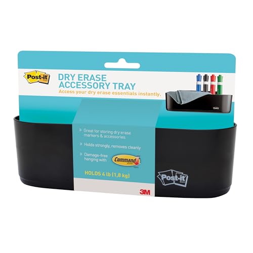 Post-it Dry Erase Accessory Tray, 1 Accessory Tray, 4 Strips, 8 5/8 in x 3 1/8 in (Pack of 12) - size: 8 5/8 in x 3 1/8 in (Pack of 12)