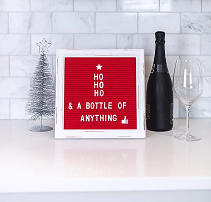 Red Felt Letter Board Back to School Sign with Rustic Wood White Frame - Farmhouse Letter Board Sign with Stand - Baby Announcement 10x10 Felt Board Changeable Message Board with 350 Letter Set - color: Red, size: 10x10 inches