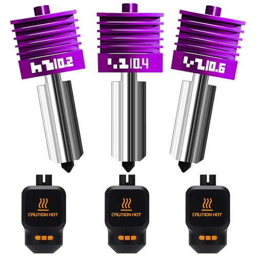 3PK 0.2/0.4/0.6mm MPVD Hotend for Bambu Lab X2D /P2S /H2D /H2C /H2S Print Head Anti-Stick Nozzle for A1mini A1 Hotend X2D P2S Nozzle Upgrade Hardened Steel HV2800 Extreder Kit for Bambu lab X2D - color: 0.2+0.4+0.6mm Hotend Kit