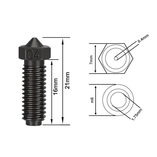 10PCS Hardened Steel Nozzle Kit for Anycubic Kobra 2, Kobra 2 Neo, Kobra 2 Pro, Kobra 2 Plus, Kobra 2 Max 3D Printer (0.4mm Nozzles*10, Cleaning Needles*5, Curved Tweezer*1) - size: Hardened Steel Nozzles * 10, style: Suit for Kobra 2 Series