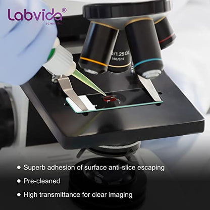 72pcs Positive Charged Microscope Slides, Adhesive Frosted Glass Slides, Super White Glass, Fine Polished Edges, 45° Safety Corners, Dim. 75X25mm, PCL Series, LVQ075W - color: 72pcs, PCL Positive Charged Slides