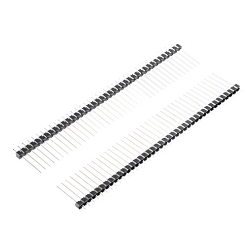 uxcell 30Pcs 2.54mm Pitch 40-Pin 19mm Length Single Row Straight Connector Pin Header Strip for Prototype Shield - size: 19mm Length