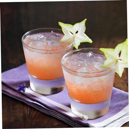 Cabilock 6Pcs Glass Swizzle Sticks, Stirrers for Drink Cocktail, 4.72 Inch Stir Sticks for Mixing Coffee Beverages Cocktails Skewers, Bar Tools for Home Party Bars
