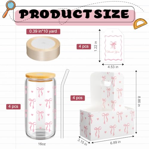 4 Set Pink Bow Teacher Cup Holder Appreciation Gifts Sets - style: Pink Bow