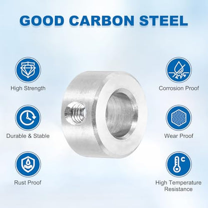 MECCANIXITY 4Pcs Shaft Collars 8mm Bore 1 Screw 16mm OD 8mm Thick - size: 8mm ID 16mm OD 8mm H with 1 Screw