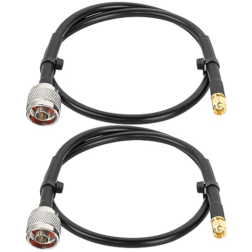 MOOKEERF 2PCS N Male to SMA Male Cable 2ft,SMA to N Cable 50 ohm Ultra Low Loss KMR240 Coaxial Cable for WiFi Router,GPS Receiver,Antenna,Signal Booster Use - size: 2FT