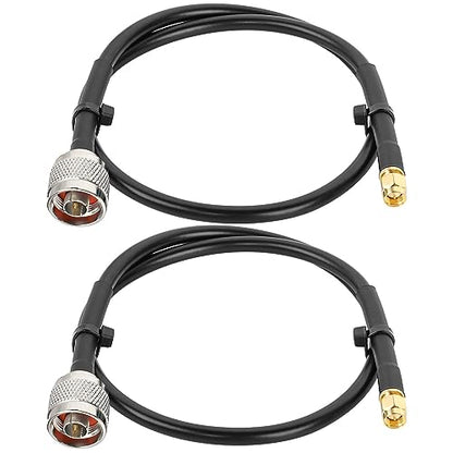 MOOKEERF 2PCS N Male to SMA Male Cable 2ft,SMA to N Cable 50 ohm Ultra Low Loss KMR240 Coaxial Cable for WiFi Router,GPS Receiver,Antenna,Signal Booster Use - size: 2FT