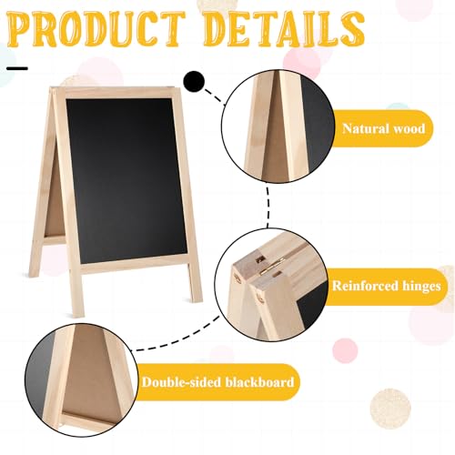 2 Pcs Chalkboard Easel, with 2 Erasers, 15.7x9.8 in Tabletop Stand Chalkboards, Double-Sided A Frame Chalkboard Sign, Tabletop Menu Wooden Board, for Menu, Kitchen, Restaurant, Bar, Wedding, Home Dec - color: Black